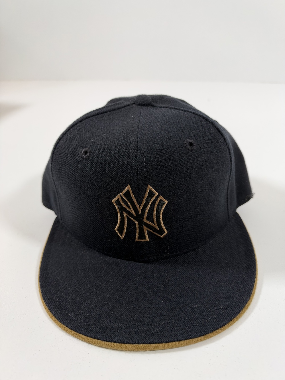 New York Yankees Hat Cap Fitted Mens 7 Black Wool MLB Baseball New Era 59FIFTY